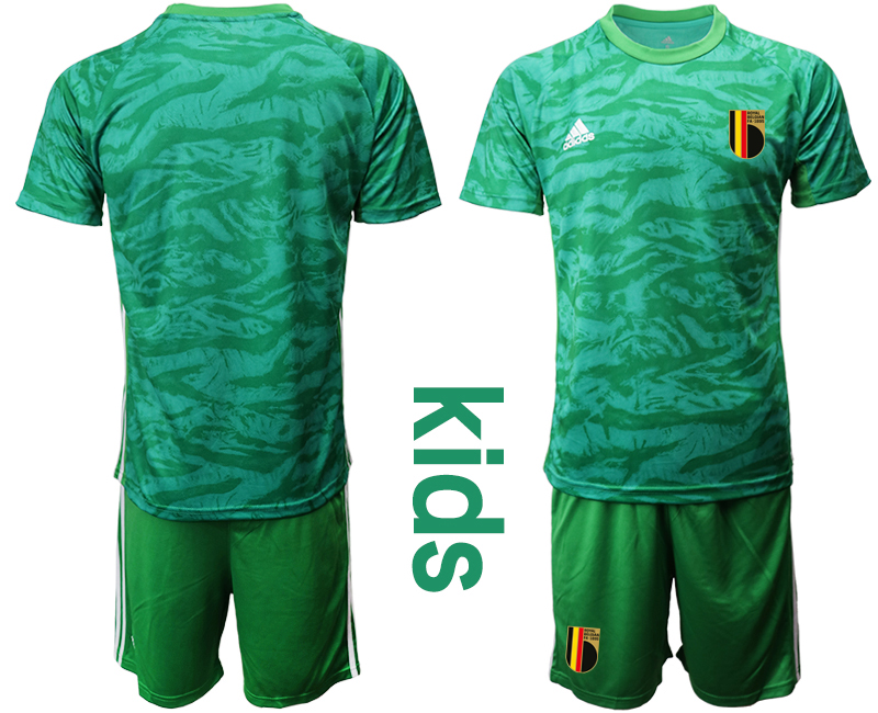 Youth 2021 European Cup Belgium green goalkeeper Soccer Jersey